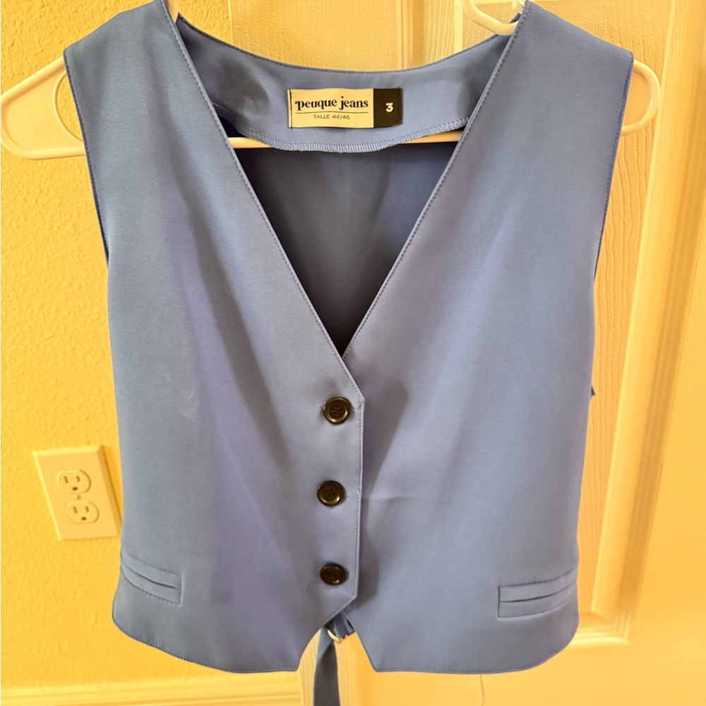 Blue Buttoned Vest